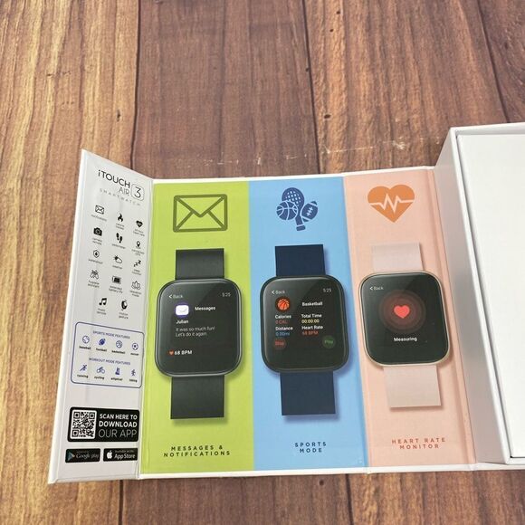 iTOUCH AIR 3 BLACK SMARTWATCH W17 - Picture 2 of 5